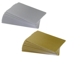Kunststof kaart blanco metallic