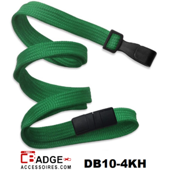 Lanyard 10 mm. Brede kunststof no twist haak groen