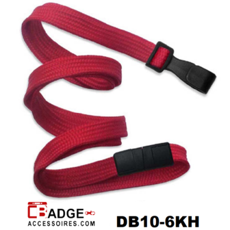 Lanyard 10 mm. Brede kunststof no twist haak rood