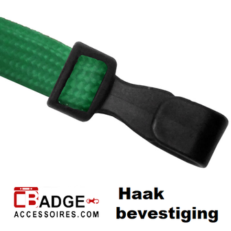 Lanyard 10 mm brede kunststof haak veiligheidssluiting groen