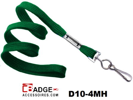 Groen 10 mm draagkoord voorzien van metalen haak. Lengte keycord is 914 mm. (Let op GEEN veiligheidssluiting!)