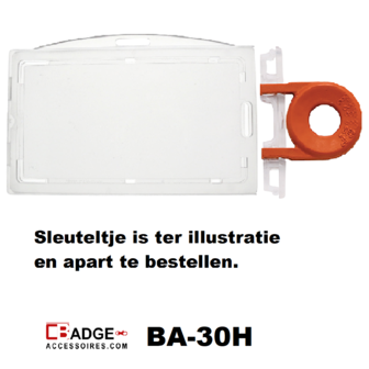 KeyLock badgehouder afsluiten en heropenen - horizontale draagwijze