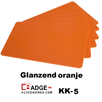 Glanzend oranje onbedrukte kaart 86mm x 54mm , dikte 76 mm