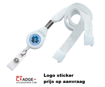 Combi jojo / lanyard wit veiligheidssluiting versterkt bandje