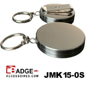 Metaal Jojo MAXI (52 x 10 mm) ketting 90 cm &amp; sleutelring chroom voor en achterzijde