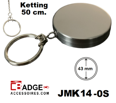 Metaal Jojo Pro 50 cm ketting &amp; sleutelring geheel chroom