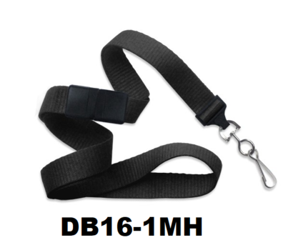 16 mm lanyard voorzien van metalen draaibare haak ter bevestiging aan kaart of badgehouder