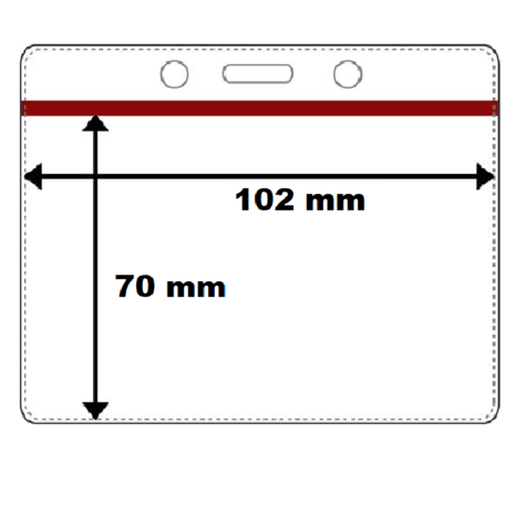 Horizontale vinyl kaarthouder met hersluitbare rode gripsluiting (gripseal) beschermt uw kaart / product-pasje
