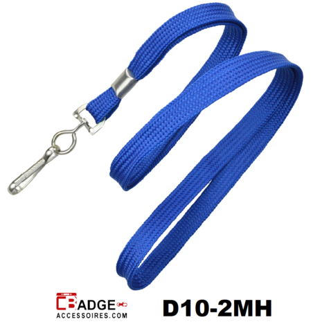 Blauw buisvormig gevlochten lanyard functioneel, licht en comfortabel in dragen. Draagkoord is 10 mm breed en 914 mm lang voorz