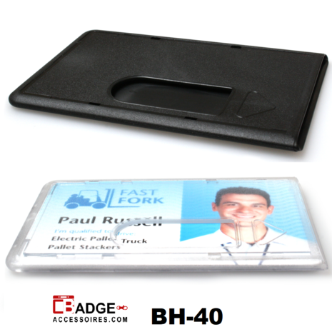 Mat of zwarte harde kunststof kaarthouder ter bescherming van betaalkaart, identiteitskaart of rijbewijs met duimgat.
