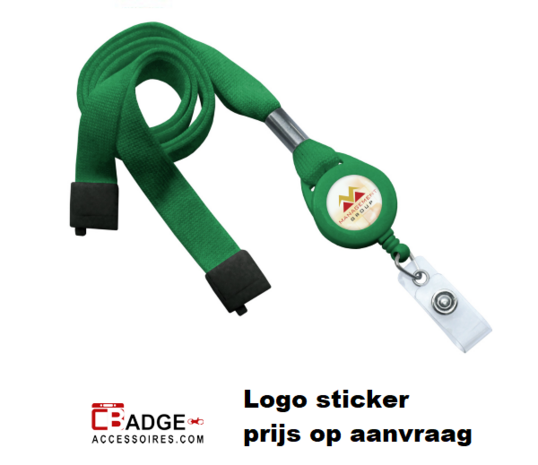 Combi jojo / lanyard break-away versterkt bandje groen