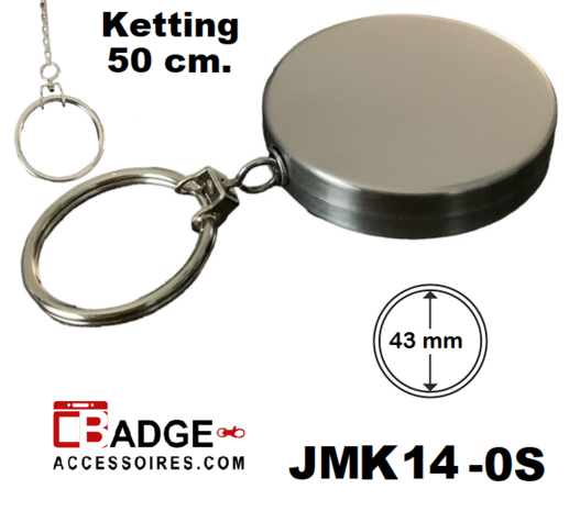 Metaal Jojo Pro 50 cm ketting & sleutelring geheel chroom