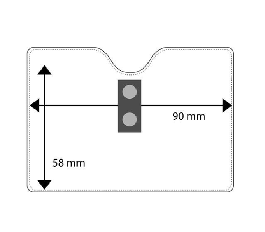 Vinyl kaarthouder met clip, sterk met helder venster en gestructureerde achterzijde > kaart blijft niet plakken