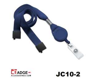 Combi jojo / lanyard blauw break-away versterkt bandje