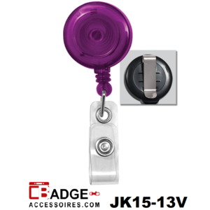 Clip on jojo doorzichtig paars riemclip