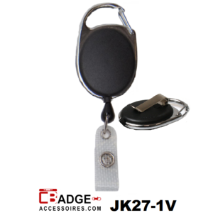 Karabijn jojo riemclip versterkt bandje zwart