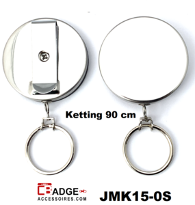 Metaal Jojo MAXI ketting 90 cm & sleutelring chroom