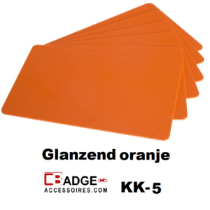 Kunststof kaart 0.76 mm dubbelzijdig oranje onbedrukt per 100 stuks
