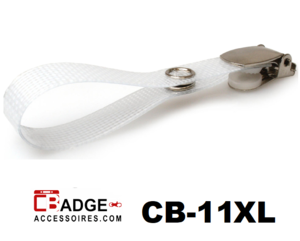 Badgeclip bretel-klem extra lang (108 mm ) versterkt bandje