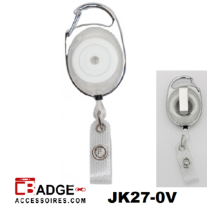 Karabijn jojo riemclip versterkt bandje transparant wit