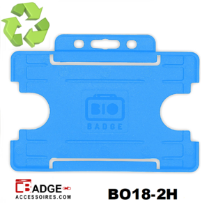 BioBadge Open horizontaal licht blauw