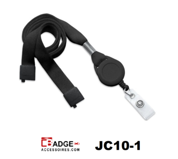 Combi jojo / lanyard zwart break-away versterkt bandje