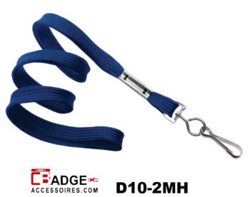 Lanyard 10 mm met metalen haak blauw