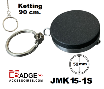 Metaal Jojo MAXI chroom /zwart ketting 90 cm & sleutelring